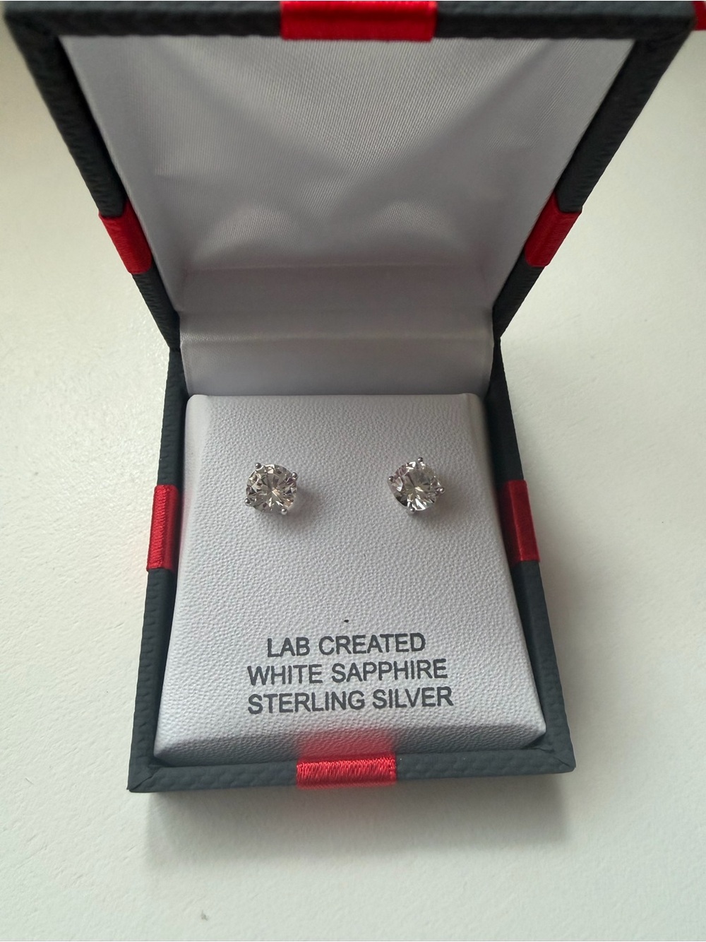 Sterling Silver White Sapphire Stud Earrings - NWT